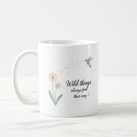 Löwenzahn Kolibri Inspirationsdesign Kaffeetasse (Links)