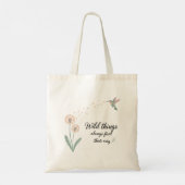 Löwenzahn Kolibri Inspirationsdesign Tragetasche (Rückseite)
