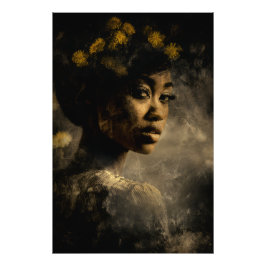 Löwenzahn Krone Melanin Glow Porträt Fotodruck