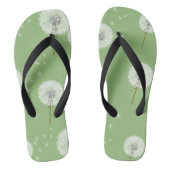 Löwenzahn-Muster auf grünem Hintergrund Badesandalen (Fußbett)
