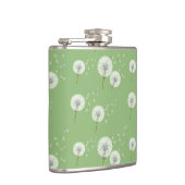 Löwenzahn-Muster auf grünem Hintergrund Flachmann (Rechts)