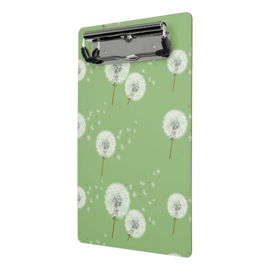 Löwenzahn-Muster auf grünem Hintergrund Mini Klemmbrett (Gewinkelt2)