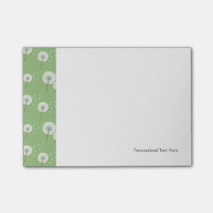 Löwenzahn-Muster auf grünem Hintergrund Post-it Klebezettel