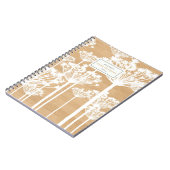 Löwenzahn-Muster auf hölzernem personalisiertem Notizblock (Linke Seite)