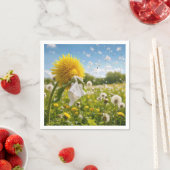Löwenzahn niest in ein Taschentuch Serviette (Beispiel)