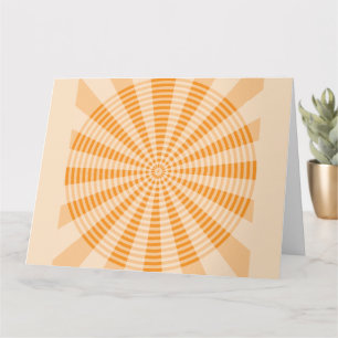 Löwenzahn, orange Spirale, Boho-Abstrakte Kunst Karte