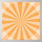 Löwenzahn, orange Spirale, Boho-Abstrakte Kunst Poster (Vorne)