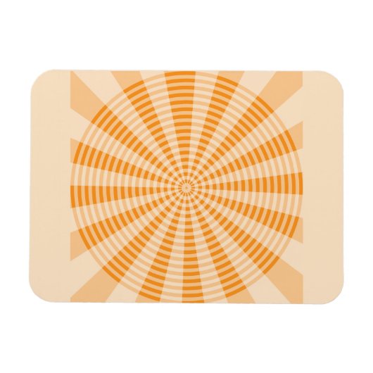 Löwenzahn, Orange Spirale, Boho-Abstraktkunst Magnet (Horizontal)