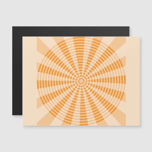 Löwenzahn, Orange Spirale, Boho-Abstraktkunst Magneteinladung (Vorne/Hinten)