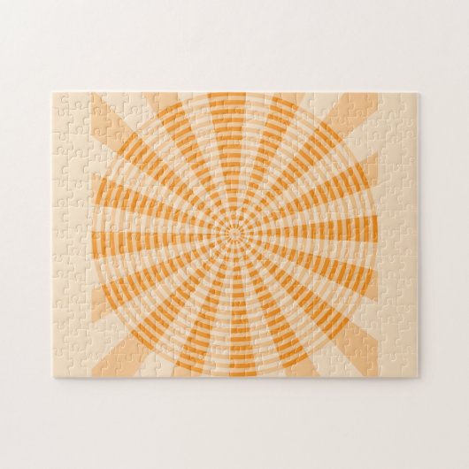 Löwenzahn, Oranges Spiral, Boho-Abstrakte Kunst Puzzle (Horizontal)