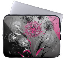 Löwenzahn Pink Schwarz Weiß Elektronik Laptop-Tasc