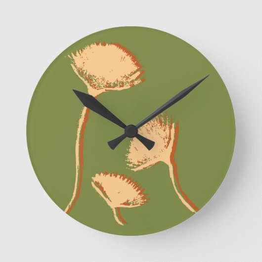 Löwenzahn Pop Runde Wanduhr (Vorderseite)