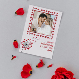Löwenzahn Romantische Liebe Rotes Herz Valentinsta Feiertagskarte