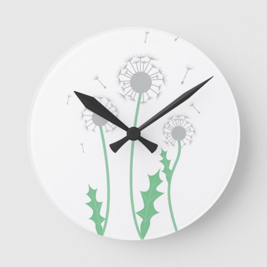 Löwenzahn Runde Wanduhr (Vorderseite)