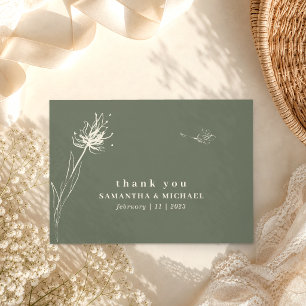 Löwenzahn Salbei Grün Dankeschön Hochzeit individu Einladung