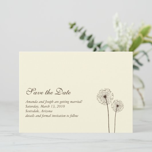 Löwenzahn Save the Date Einladung (Stehend Vorderseite)