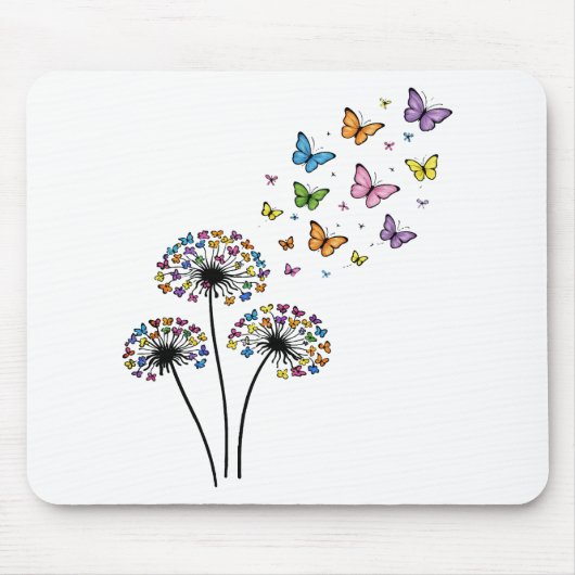 Löwenzahn Schmetterling Fluss Mousepad (Vorne)