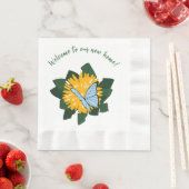 Löwenzahn Schmetterling Willkommen zu Hause Serviette (Beispiel)