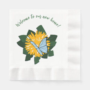 Löwenzahn Schmetterling Willkommen zu Hause Serviette