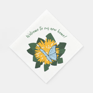Löwenzahn Schmetterling Willkommen zum Neuen Zuhau Serviette