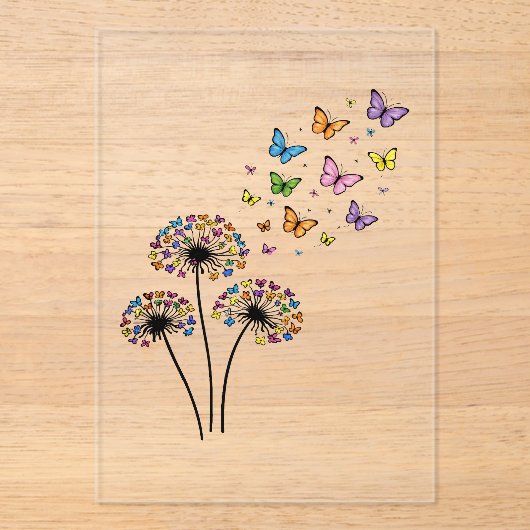 Löwenzahn Schmetterlingsblüte Acryleinladungen (Vorderseite)