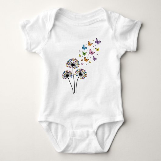 Löwenzahn Schmetterlingsblüte Baby Strampler (Vorderseite)