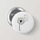 Löwenzahn Schmetterlingsblüte Button (Vorne & Hinten)