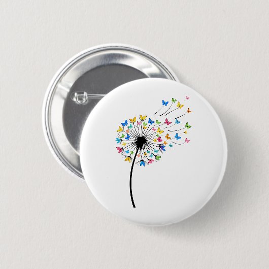 Löwenzahn Schmetterlingsblüte Button (Vorne & Hinten)