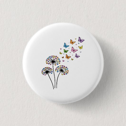 Löwenzahn Schmetterlingsblüte Button (Vorderseite)