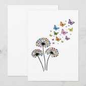 Löwenzahn Schmetterlingsblüte Einladung (Vorne/Hinten)