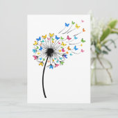 Löwenzahn Schmetterlingsblüte Einladung (Stehend Vorderseite)