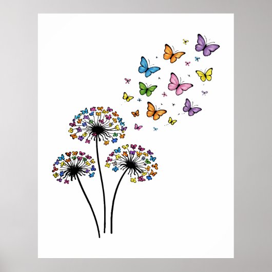 Löwenzahn Schmetterlingsblüte Poster (Vorne)
