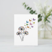 Löwenzahn Schmetterlingsblüte Postkarte (Stehend Vorderseite)