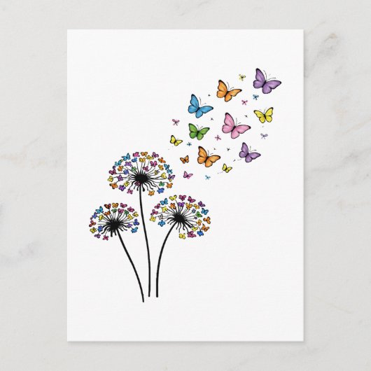 Löwenzahn Schmetterlingsblüte Postkarte (Vorderseite)