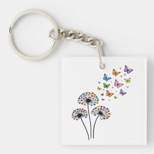 Löwenzahn Schmetterlingsblüte Schlüsselanhänger (Vorderseite)