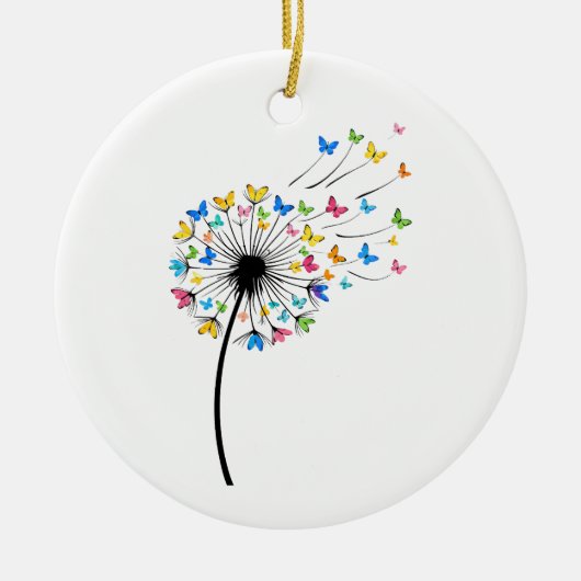 Löwenzahn Schmetterlingsfluss Keramik Ornament (Vorne)
