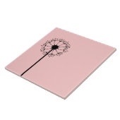 Löwenzahn-schwarzes Blumen Fliese (Seite)