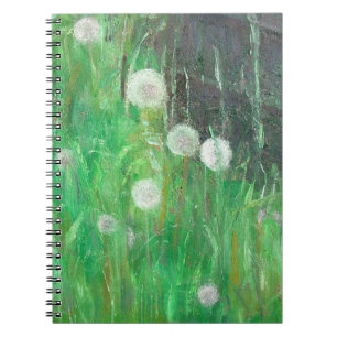 Löwenzahn stoppt im Öl des Grases 2008 auf Notizblock