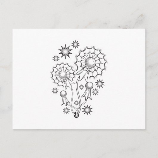 Löwenzahn-Tätowierungsdesign Postkarte (Vorderseite)