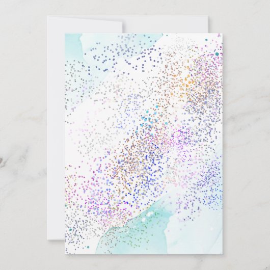 Löwenzahn und Glitzer-Hochzeit speichern das Datum Einladung (Rückseite)