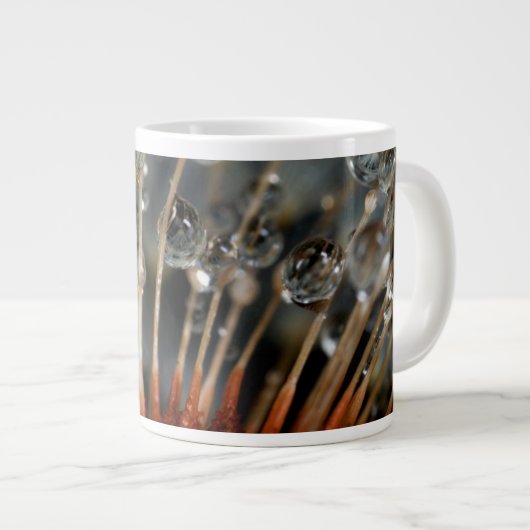 Löwenzahn und Wassertropfen, CA Jumbo-Tasse (Vorderseite Rechts)