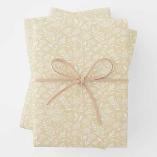 Löwenzahn-Wiese Neutral - Goldenes Weizenfeld Geschenkpapier Set (Beispiel)