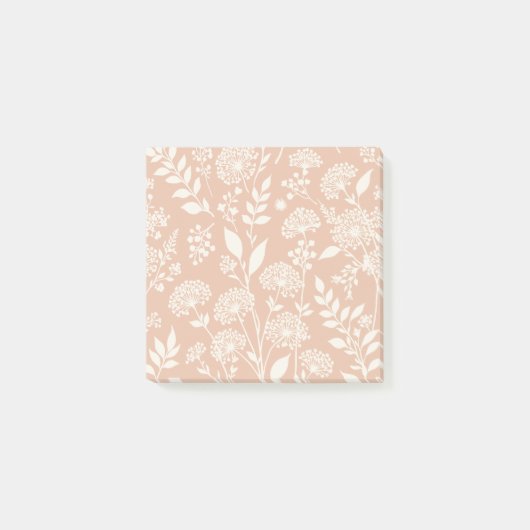 Löwenzahn-Wiese Neutral - Warmes Aprikot Post-it Klebezettel (Vorderseite)