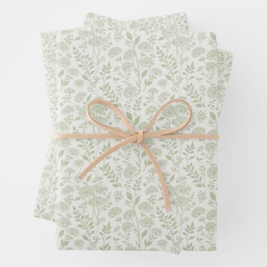 Löwenzahn-Wiese Sanftes Oliven - Neutral Geschenkpapier Set (Beispiel)