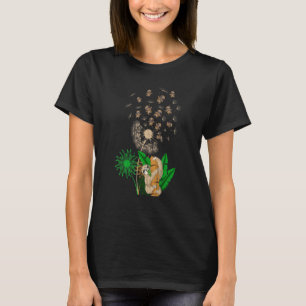 Löwenzahn-Wildlife-Faultier Tropische Blumen S T-Shirt