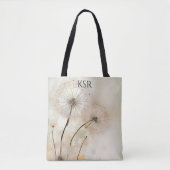 Löwenzahn-Wunsch-Monogramm-Tasche Tasche (Vorderseite)