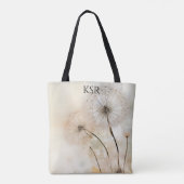 Löwenzahn-Wunsch-Monogramm-Tasche Tasche (Rückseite)