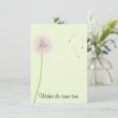 Löwenzahn-Wünsche für eine Babyparty in den Rosa Einladung (Stehend Vorderseite)