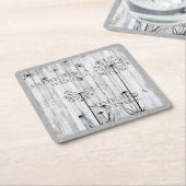 Löwenzahn wünscht träumerisches graues Zitat Rechteckiger Pappuntersetzer (angewinkelt)