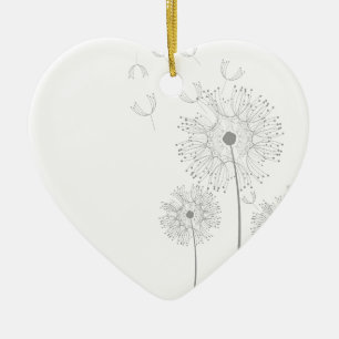 Löwenzahnblüten Ranken Romantische Hochzeitsdusche Keramikornament